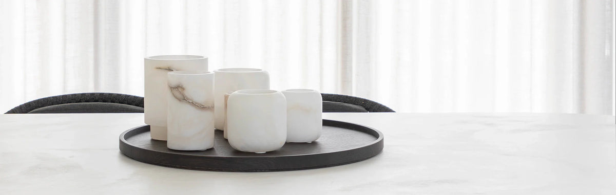 Alabaster tea light holders